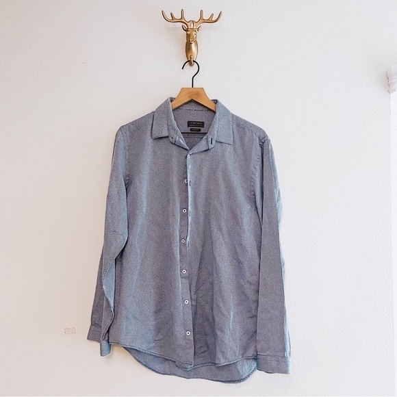 Zara Other - Zara Men's Blue Button Up Slim Fit Dress Shirt Size XL